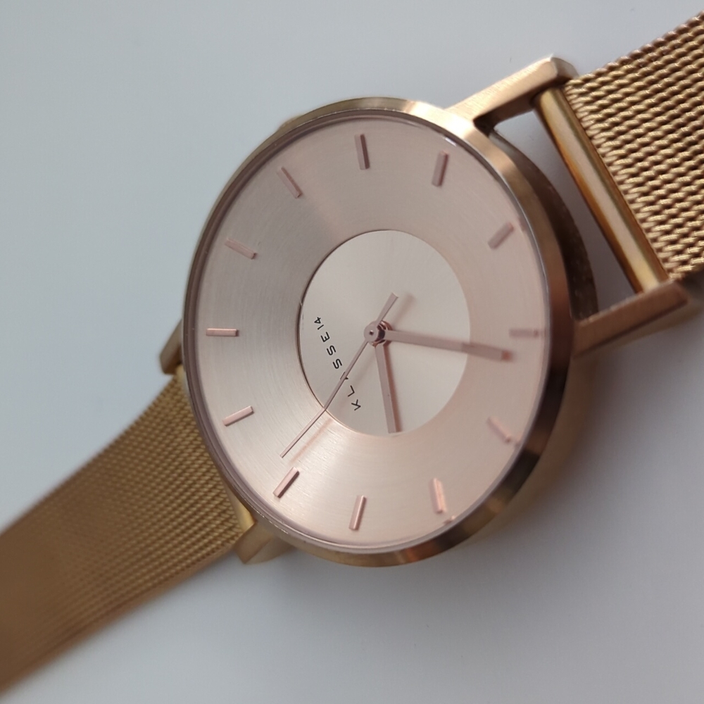 Klasse14 Volare rose gold mesh watch
